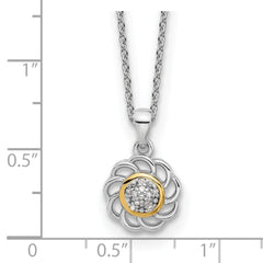 Shey Couture Sterling Silver Rhodium-plated with 14K Accent Diamond 18 inch Necklace QTC1781