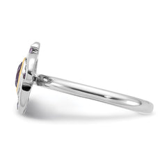 Shey Couture Sterling Silver Rhodium-plated with 14k Accent Amethyst and Pink Quartz Ring