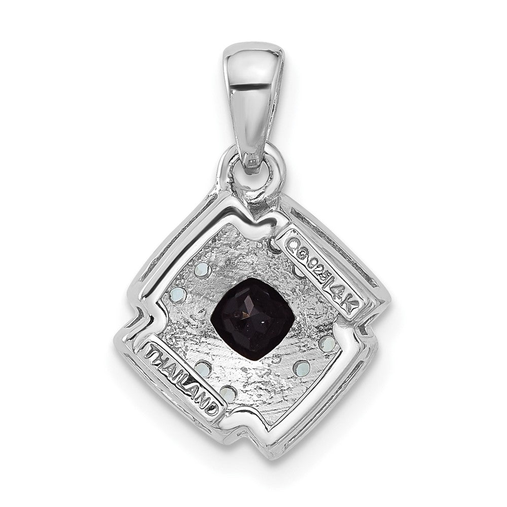 Shey Couture Sterling Silver Rhodium-plated with 14k Accent .49 Onyx and .16 Swiss Blue Topaz 18 inch Necklace QTC1804