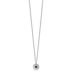 Shey Couture Sterling Silver Rhodium-plated with 14k Accent London Blue Topaz 18 inch Necklace QTC1807