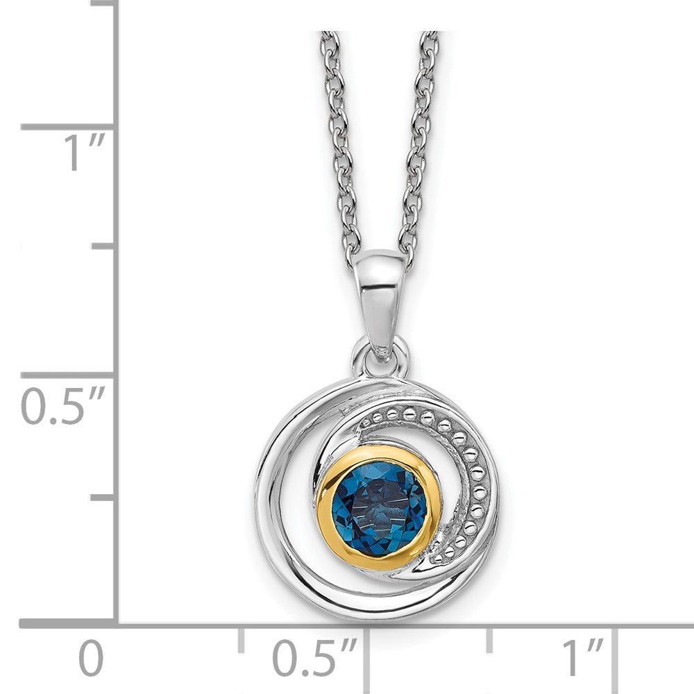 Shey Couture Sterling Silver Rhodium-plated with 14k Accent London Blue Topaz 18 inch Necklace QTC1807