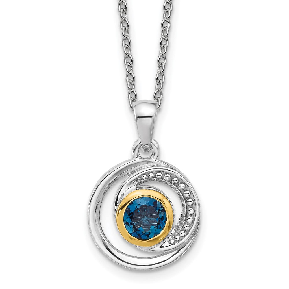 Shey Couture Sterling Silver Rhodium-plated with 14k Accent London Blue Topaz 18 inch Necklace QTC1807