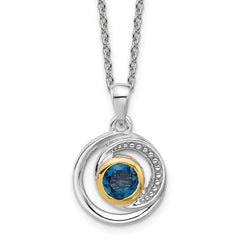 Shey Couture Sterling Silver Rhodium-plated with 14k Accent London Blue Topaz 18 inch Necklace QTC1807