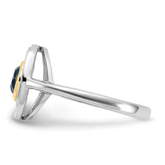 Shey Couture Sterling Silver Rhodium-plated with 14k Accent London Blue Topaz Ring