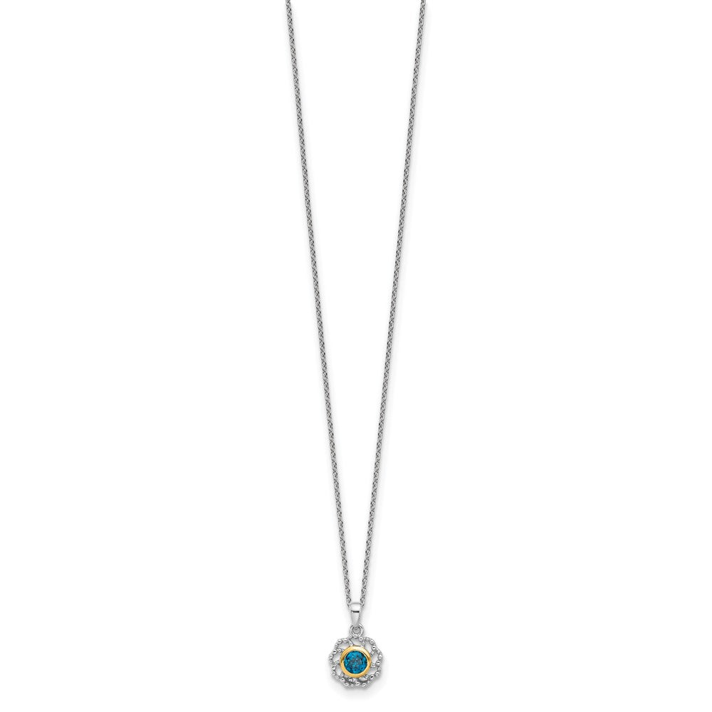 Shey Couture Sterling Silver Rhodium-plated with 14k Accent London Blue Topaz 18 inch Necklace QTC1810