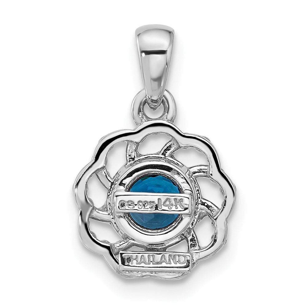 Shey Couture Sterling Silver Rhodium-plated with 14k Accent London Blue Topaz 18 inch Necklace QTC1810