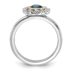 Shey Couture Sterling Silver Rhodium-plated with 14k Accent London Blue Topaz Ring