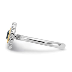 Shey Couture Sterling Silver Rhodium-plated with 14k Accent London Blue Topaz Ring