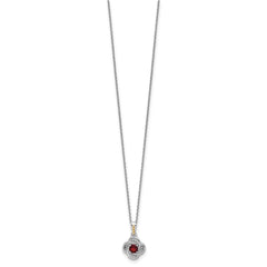 Shey Couture Sterling Silver Rhodium-plated with 14k Accent Garnet 18 inch Necklace QTC1821