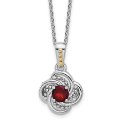 Shey Couture Sterling Silver Rhodium-plated with 14k Accent Garnet 18 inch Necklace QTC1821