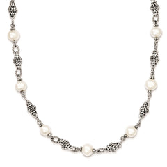 Shey Couture Sterling Silver 20 Inch Antiqued  8-8.5mm Freshwater Cultured Pearl Necklace QTC432
