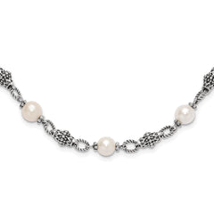 Shey Couture Sterling Silver 20 Inch Antiqued  8-8.5mm Freshwater Cultured Pearl Necklace QTC432