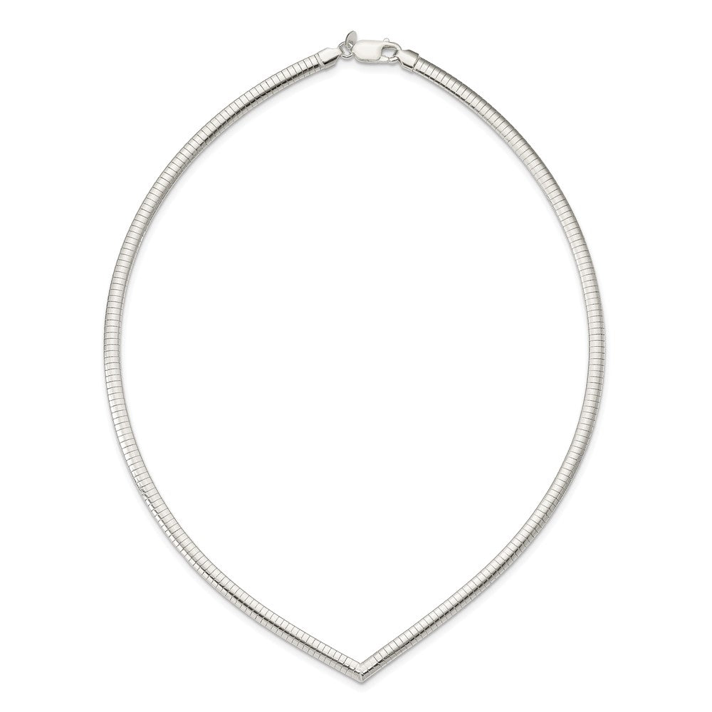 Sterling Silver 4mm Cubetto V-shaped Necklace QUF41-17