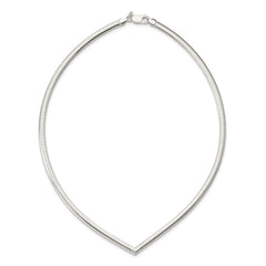 Sterling Silver 4mm Cubetto V-shaped Necklace QUF41-17