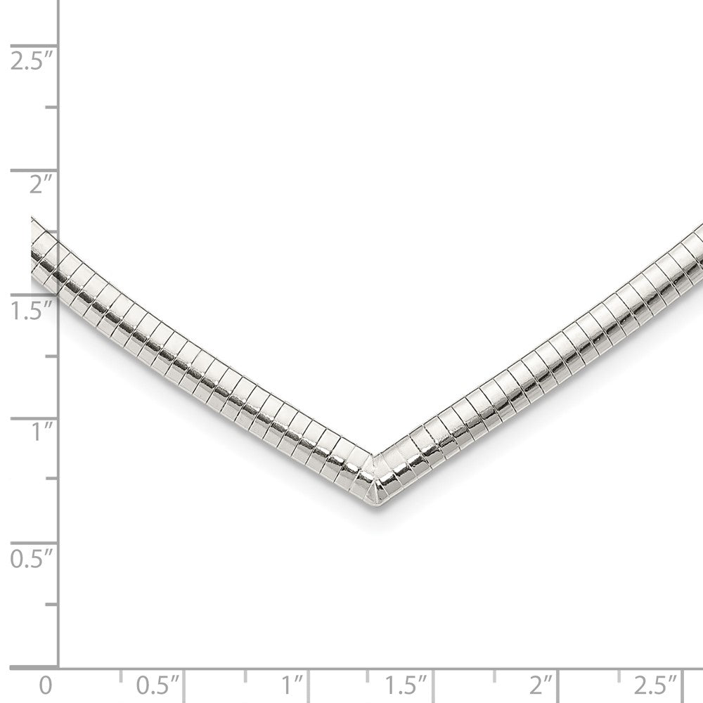 Sterling Silver 4mm Cubetto V-shaped Necklace QUF41-17