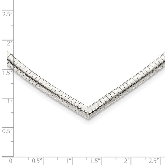 Sterling Silver 4mm Cubetto V-shaped Necklace QUF41-17