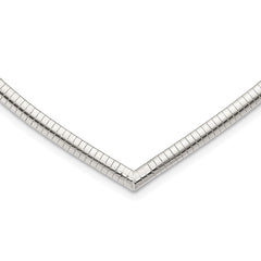 Sterling Silver 4mm Cubetto V-shaped Necklace QUF41-17