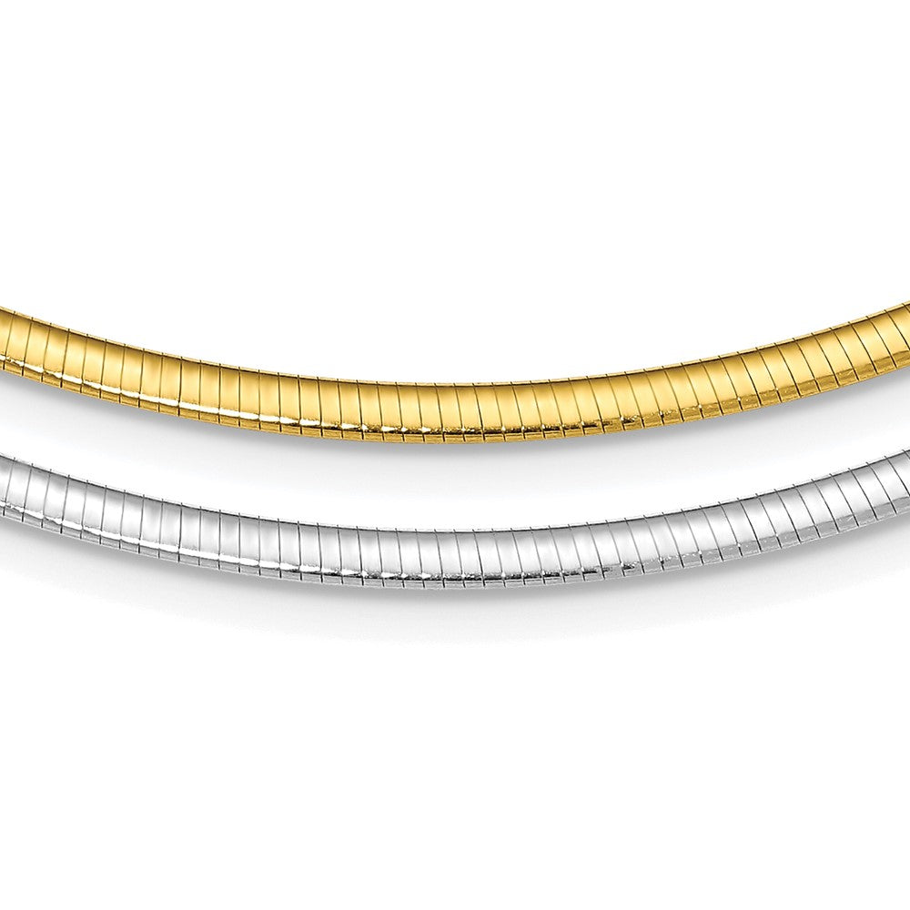 Sterling Silver Flash Gold-plated Reversible 3mm Cubetto ChainQUF45-16