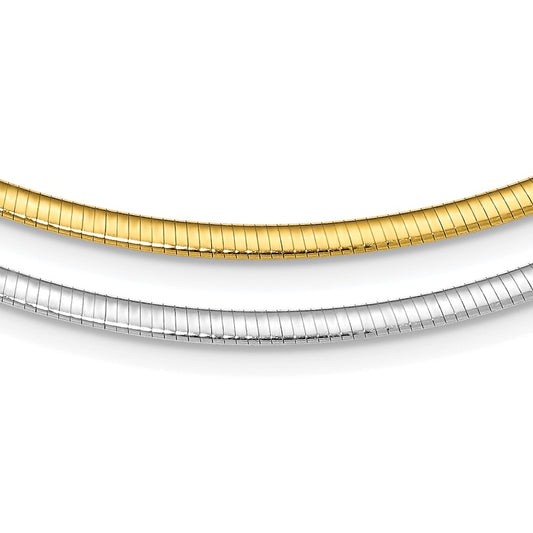 Sterling Silver Flash Gold-plated Reversible 3mm Cubetto ChainQUF45-16