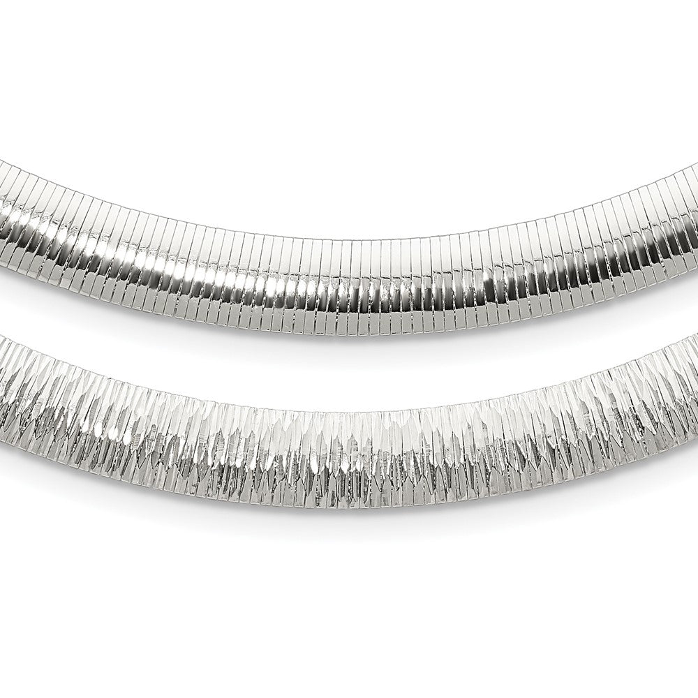 Sterling Silver 8mm Polished Cubetto/D/C Reversible Necklace QUF50-17