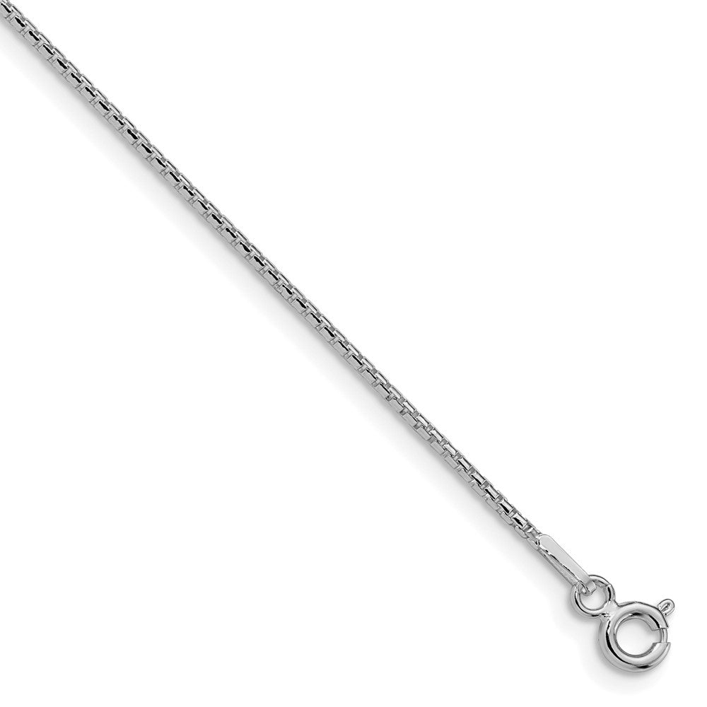 Sterling Silver Rhodium-plated 1.1mm Diamond-cut Round Box ChainQVX022R