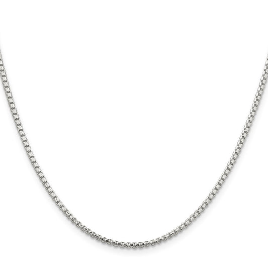 Sterling Silver 2mm Diamond-cut Round Box ChainQVX040