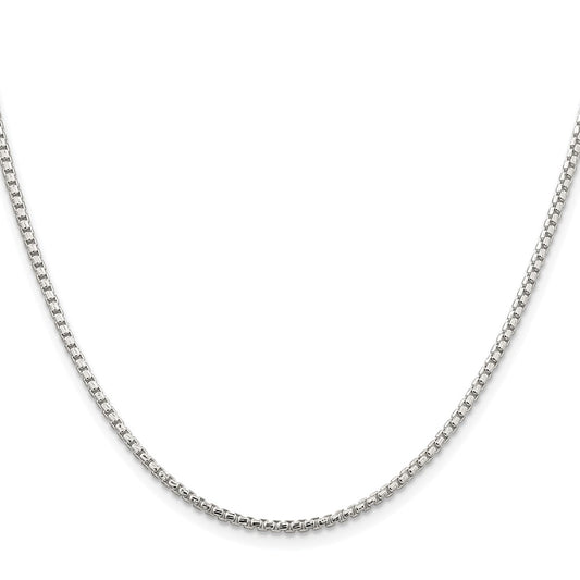 Sterling Silver Rhodium-plated 2mm Diamond-cut Round Box ChainQVX040R