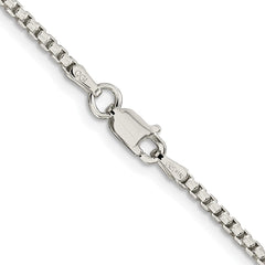 Sterling Silver Rhodium-plated 2mm Diamond-cut Round Box ChainQVX040R