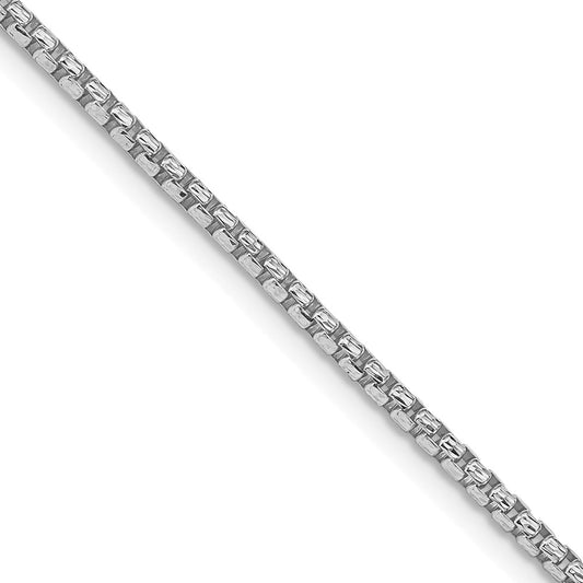 Sterling Silver Rhodium-plated 2mm Diamond-cut Round Box ChainQVX040R