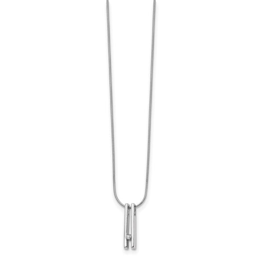 White Ice Sterling Silver Rhodium-plated 18 Inch Diamond Necklace with 2 Inch Extender QW164-18