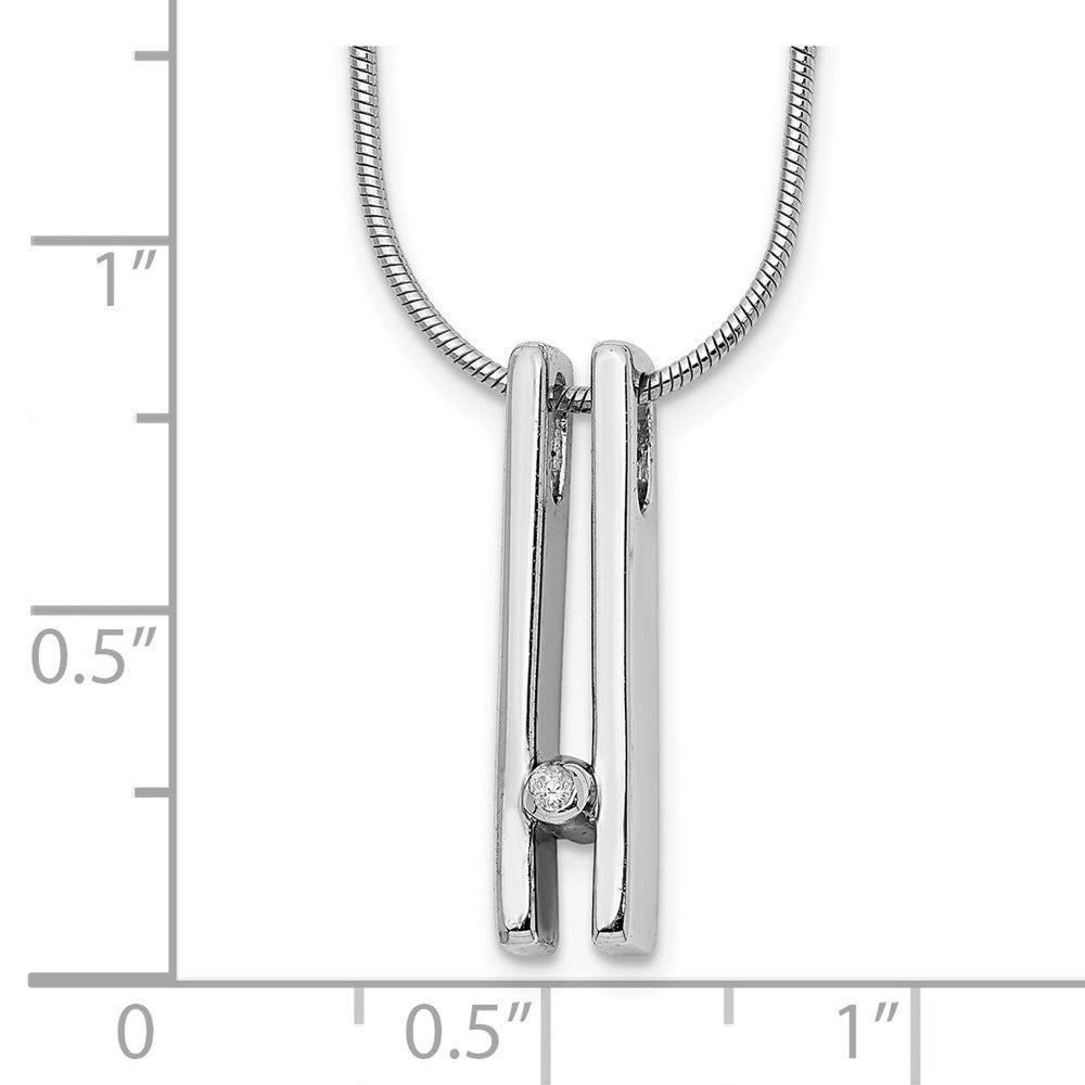 White Ice Sterling Silver Rhodium-plated 18 Inch Diamond Necklace with 2 Inch Extender QW164-18