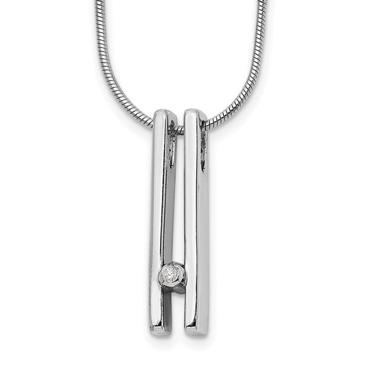White Ice Sterling Silver Rhodium-plated 18 Inch Diamond Necklace with 2 Inch Extender QW164-18