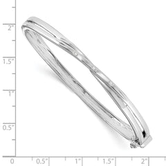 White Ice Sterling Silver Rhodium-plated Diamond Crossover  Bangle Bracelet QW166