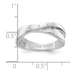 White Ice Sterling Silver Rhodium-plated Diamond Crossover Ring