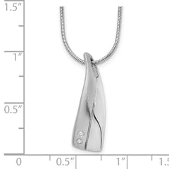 White Ice Sterling Silver Rhodium-plated Satin and Polished 18 Inch Diamond Necklace with 2 Inch Extender QW177-18