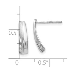 QW178 White Ice Sterling Silver Rhodium-plated Satin and Polished Diamond Post Drop Earrings