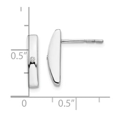 QW183 White Ice Sterling Silver Rhodium-plated Diamond Post Earrings