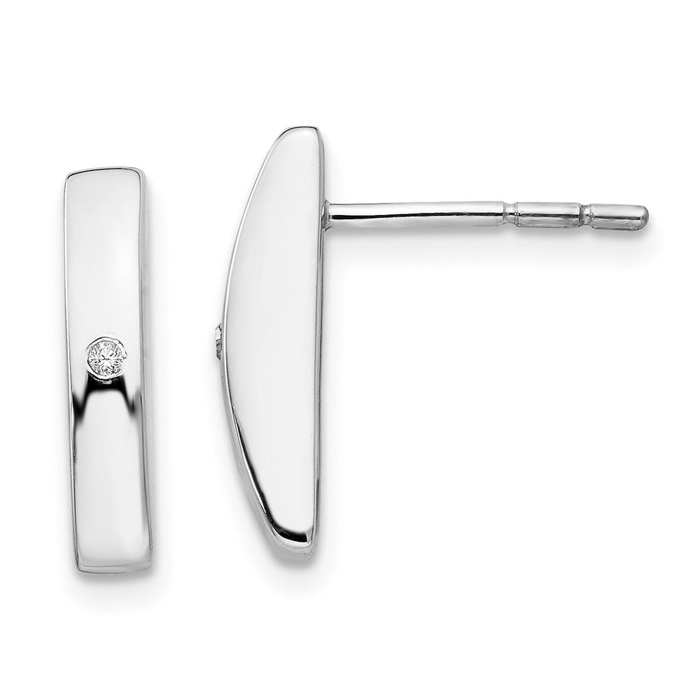 QW183 White Ice Sterling Silver Rhodium-plated Diamond Post Earrings