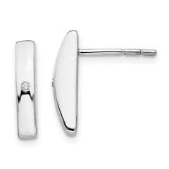 QW183 White Ice Sterling Silver Rhodium-plated Diamond Post Earrings