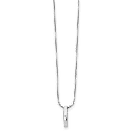 White Ice Sterling Silver Rhodium-plated 18 Inch Diamond Necklace with 2 Inch Extender QW184-18