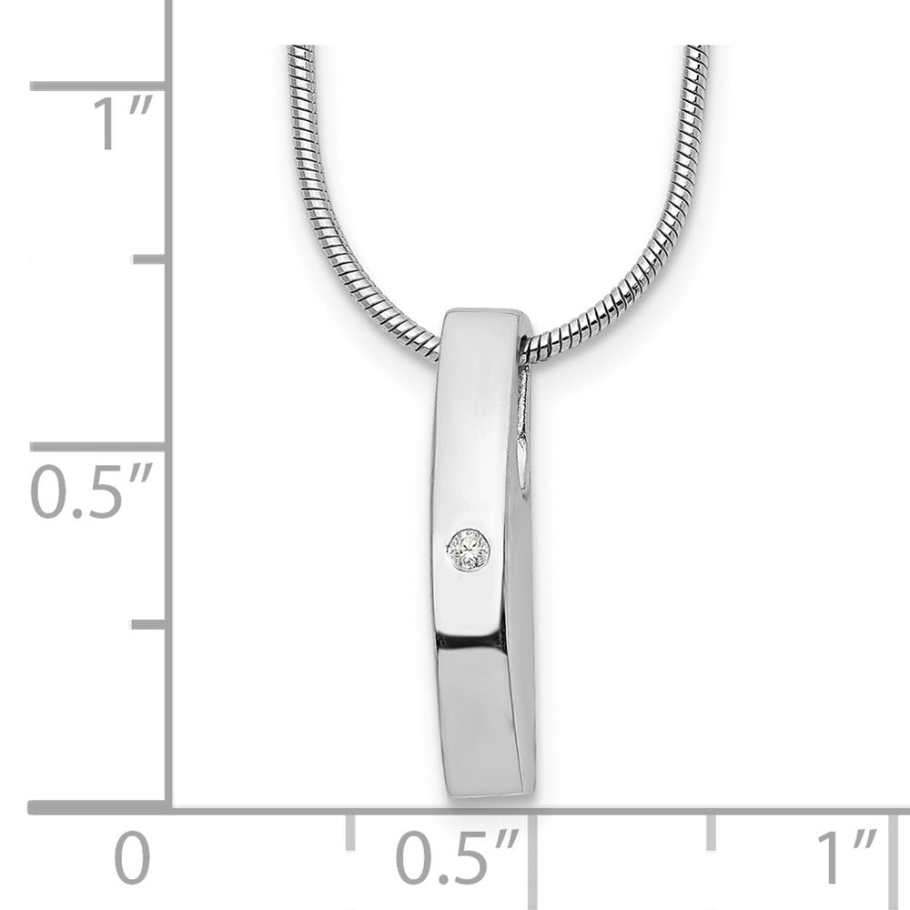 White Ice Sterling Silver Rhodium-plated 18 Inch Diamond Necklace with 2 Inch Extender QW184-18