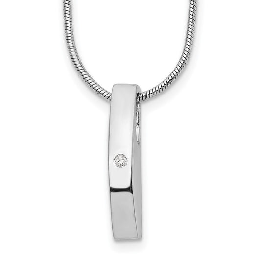 White Ice Sterling Silver Rhodium-plated 18 Inch Diamond Necklace with 2 Inch Extender QW184-18