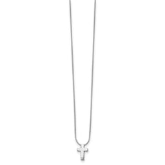 White Ice Sterling Silver Rhodium-plated 18 Inch Diamond Cross Necklace with 2 Inch Extender QW188-18