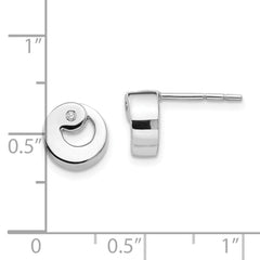 QW189 White Ice Sterling Silver Rhodium-plated Diamond Post Earrings