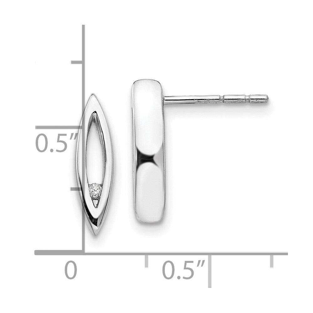 QW196 White Ice Sterling Silver Rhodium-plated Diamond Post Earrings