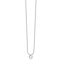 White Ice Sterling Silver Rhodium-plated 18 Inch Diamond Teardrop Necklace with 2 Inch Extender QW213-18