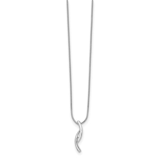White Ice Sterling Silver Rhodium-plated 18 Inch Diamond Necklace with 2 Inch Extender QW218-18