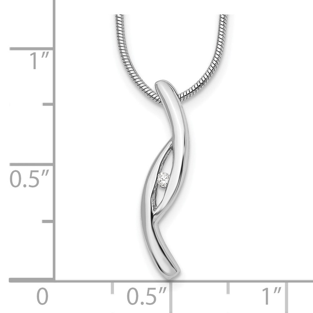 White Ice Sterling Silver Rhodium-plated 18 Inch Diamond Necklace with 2 Inch Extender QW218-18