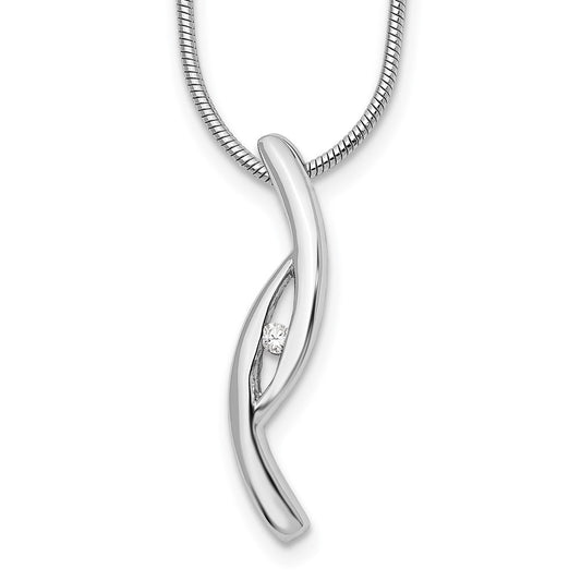 White Ice Sterling Silver Rhodium-plated 18 Inch Diamond Necklace with 2 Inch Extender QW218-18