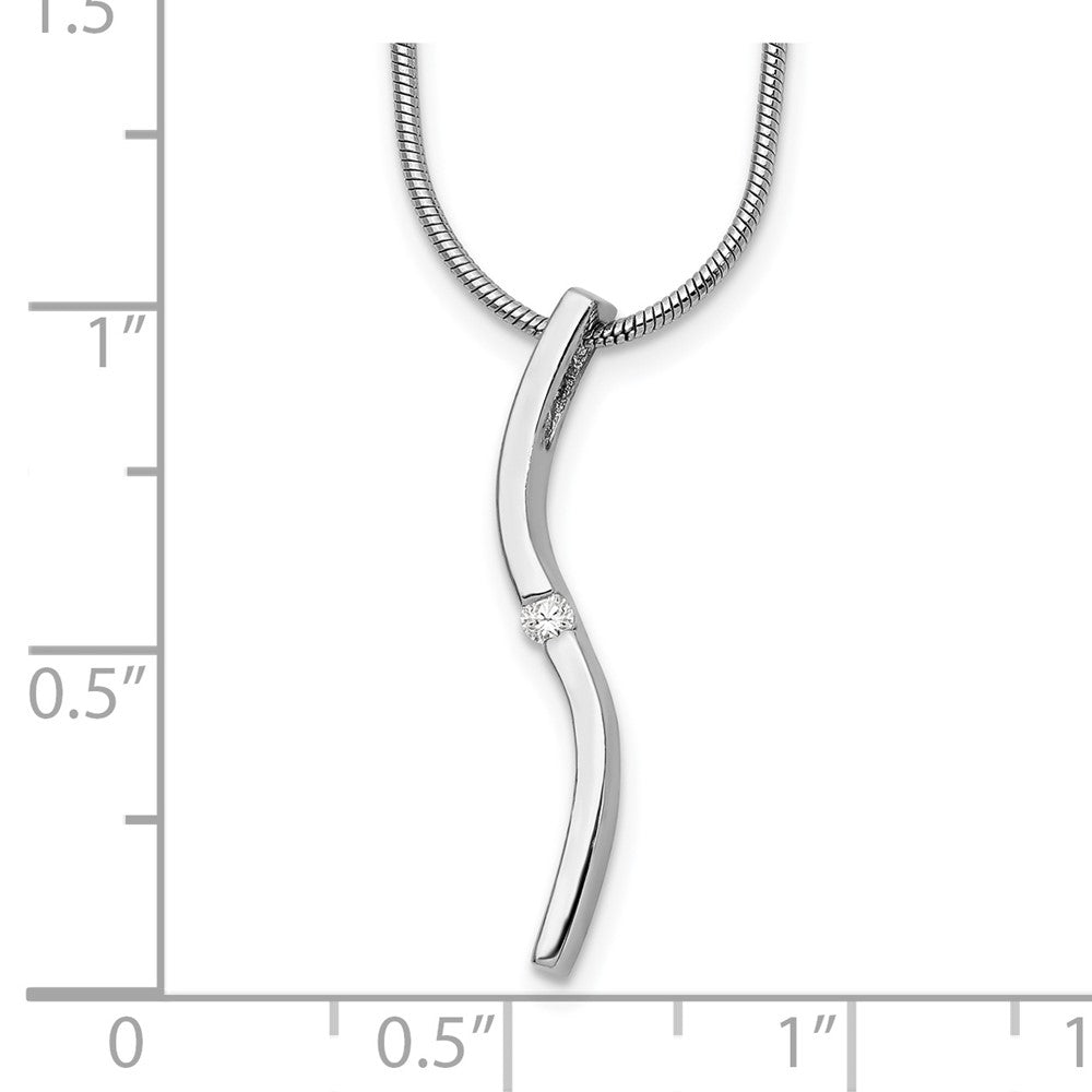 White Ice Sterling Silver Rhodium-plated 18 Inch Diamond Necklace with 2 Inch Extender QW225-18